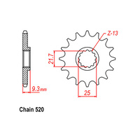 FRONT SPROCKET - STEEL 13T 520P