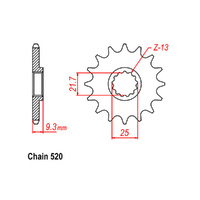 FRONT SPROCKET - STEEL 15T 520P