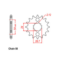 FRONT SPROCKET - STEEL 15T 530P