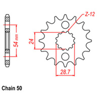 FRONT SPROCKET - STEEL 16T 530P