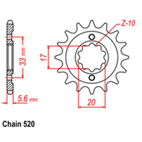 FRONT SPROCKET - STEEL 13T 520P