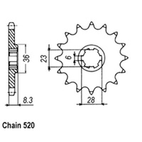 FRONT SPROCKET - STEEL 14T 520P