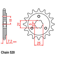 FRONT SPROCKET - STEEL 14T 520P