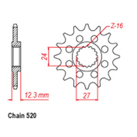 FRONT SPROCKET - STEEL 17T 520P