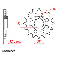 FRONT SPROCKET - STEEL 16T 525P