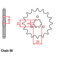 FRONT SPROCKET - STEEL 15T 530P