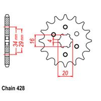 FRONT SPROCKET - STEEL 17T 428P D/D