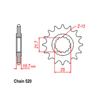 FRONT SPROCKET - STEEL 16T 520P