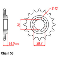 FRONT SPROCKET - STEEL 17T 530P