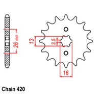 FRONT SPROCKET - STEEL 13T 420P