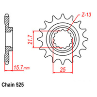 FRONT SPROCKET - STEEL 15T 525P