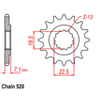 FRONT SPROCKET - STEEL 14T 520P