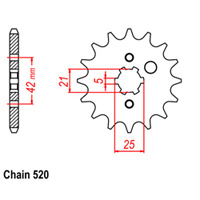 FRONT SPROCKET - STEEL 17T 520P D/D