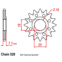 FRONT SPROCKET - STEEL 12T 520P