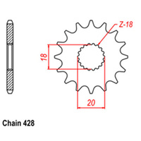 FRONT SPROCKET - STEEL 13T 428P