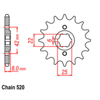 FRONT SPROCKET - STEEL 16T 520P