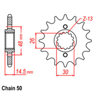 FRONT SPROCKET - STEEL 15T 530P