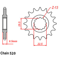 FRONT SPROCKET - STEEL 14T 520P