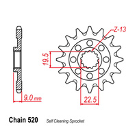 FRONT SPROCKET - STEEL 13T #520