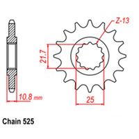 FRONT SPROCKET - STEEL 15T 525P