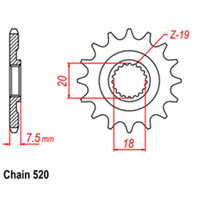 FRONT SPROCKET - STEEL 12T 520P