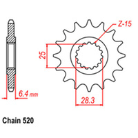 FRONT SPROCKET - STEEL 13T 520P