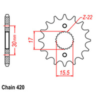 FRONT SPROCKET - STEEL 14T 420P