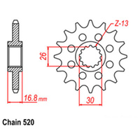 FRONT SPROCKET - STEEL 15T 520P