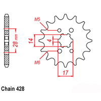 FRONT SPROCKET - STEEL 13T 428P