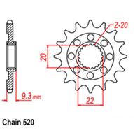 FRONT SPROCKET - STEEL 12T 520P
