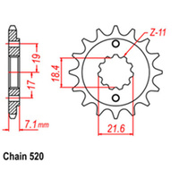 FRONT SPROCKET - STEEL 13T 520P