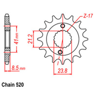 FRONT SPROCKET - STEEL 13T 520P