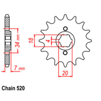 FRONT SPROCKET - STEEL 12T 520P