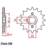 FRONT SPROCKET - STEEL 14T 520P