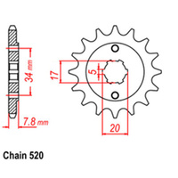 FRONT SPROCKET - STEEL 12T 520P