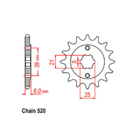 FRONT SPROCKET - STEEL 14T 520P