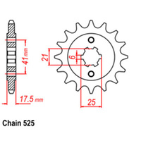 FRONT SPROCKET - STEEL 15T 525P