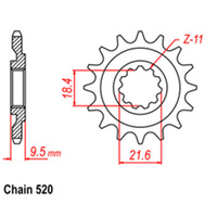 FRONT SPROCKET - STEEL 14T 520P