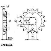 FRONT SPROCKET - STEEL 15T 525P