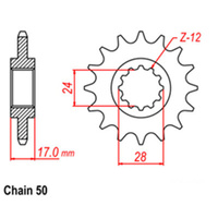 FRONT SPROCKET - STEEL 15T 530P