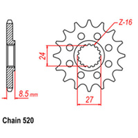 FRONT SPROCKET - STEEL 17T 520P