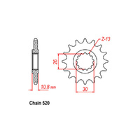 FRONT SPROCKET - STEEL 14T 520P