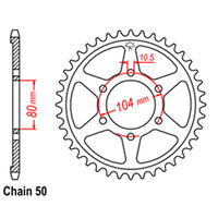 REAR SPROCKET - STEEL 41T 530P