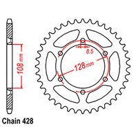 REAR SPROCKET - STEEL 48T 428P