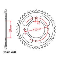 REAR SPROCKET - STEEL 41T 428P CBF125M