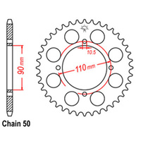 REAR SPROCKET - STEEL 38T 530P