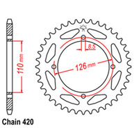 REAR SPROCKET - STEEL 43T 420P