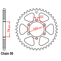 REAR SPROCKET - STEEL 42T 530P