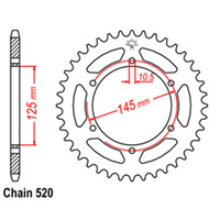 REAR SPROCKET - STEEL 45T 520P