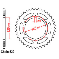 REAR SPROCKET - STEEL 47T 520P